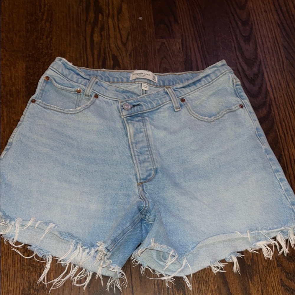 Abercrombie & Fitch Blue Jean Shorts Distressed Cut-Off